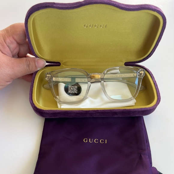 NEW GUCCI GG01840 005 UNISEX
CLEAR EYEGLASSES - Picture 2 of 12